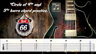 Circle of 4ths & 5ths barre chord practice | 100BPM | Easy Guitar Practice | (Cycle of 4ths & 5ths)