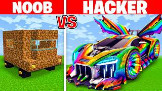 Noob vs HACKER: FAMILY CAR House Build Challenge In Minecraft!