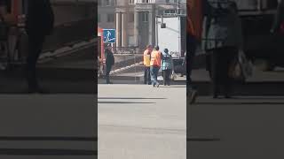 заграждения на площади в Челябинске