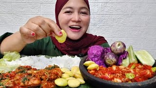 JENGKOL MUDA SAMBAL CUMI ASIN AYAM RICA RICA LALAPAN #asmr #mukbang