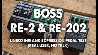 Boss RE-2 & RE-202 Space Echo - first UK retail drop unboxing and demo (with expression pedal)