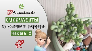 Суккулент из холодного фарфора. Cold porcelain succulents.