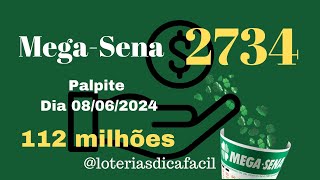 1 Palpite com 12 números Mega-Sena - Mega-Sena concurso 2734 #loteriasdicafacil 🔥🔥🔥