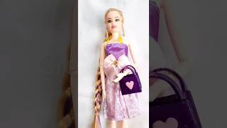 Diy Barbie doll Purple Purse  #shorts #barbie #papercraft#clayart #dollaccessories  @craftysapnaa