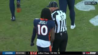 Jerry Jeudy shouts at an official, then bumps into him * Denver vs Kansas City * Broncos vs Chiefs