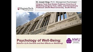 Psychology of Wellbeing Certificate Webinar 7: Life Domains and their Effects on Wellbeing