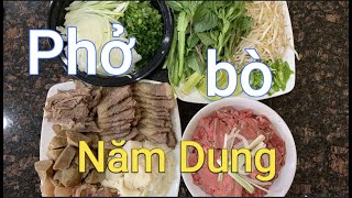 Nấu phở bò cuối tuần | Dung Võ Vàm Cỏ.