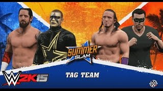 WWE 2K15 PC MOD: WWE SummerSlam Neville & Stephen Amell vs King Barrett & Stardust Entrances