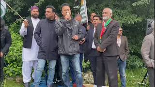 Overseas Pakistanis protesting in UK after Imran Khan's arrest in a fake case