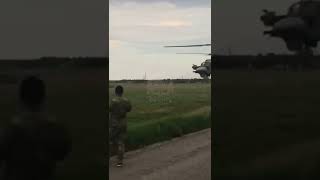 Low flying Russian Ka-52 helicopter