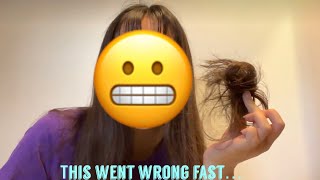 Cutting my own bangs + parents’ reaction!