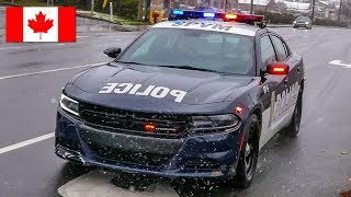 Kirkland | Montréal Police Service (SPVM) Patrol Cars Responding Urgently During First Snowfall 2019