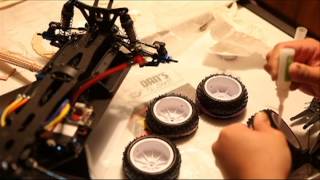 B44.2 RC Buggy Build Part 39 Glueing the Tires