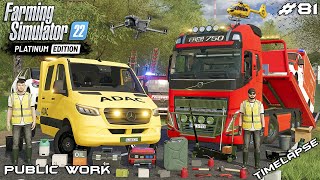 RESCUING CARS FROM FLOODED TOWN WITH TOW TRUCKS | Public Work | Farming Simulator 22 | Episode 81