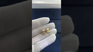 Custom Made Van Cleef Arpels Sweet Alhambra Earrings 18K Yellow Gold Onyx Stone 9.5MM,Birthday Gift