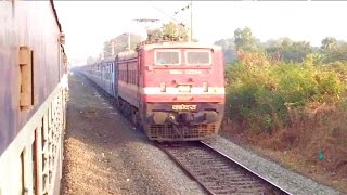 AMUL WAP-5 Surat Pass Meets Late Running WAP-4E Golden Temple Mail Near Kelve Road..!!!