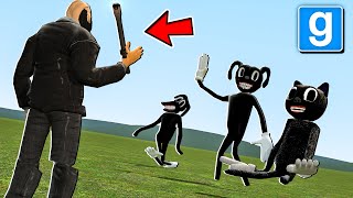 THE MAN WITH THE UPSIDE DOWN FACE VS CARTOON TREVOR HENDERSON CREATURES! (Garry's Mod Sandbox)