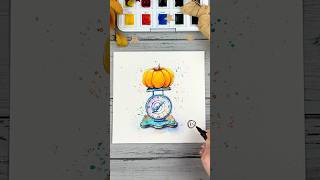 Drawing a Pumpkin 🍁🍂 | Full Tutorial on my Patreon in September #drawingtutorial