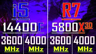 INTEL i5 14400F (3600Mhz , 4000Mhz) vs RYZEN 7 5800X3D (3600Mhz , 4000Mhz) || PC GAMES TEST ||