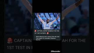 Captain Jasprit Bumrah #jaspritbumrah