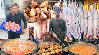 Famous street food of Kabul Afghanistan | Shinwari Karahi | Tekka | Chicken | وریته غوښه