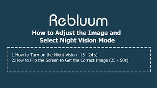 How to Adjust the Image and Select Night Vision Mode