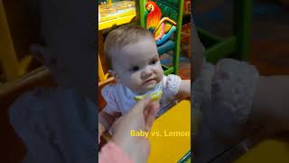 Cute baby tries Lemon for the first time #babytrieslemon #sourface