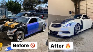 G35 with G37 front end gets crazy transformation! ( engine, air suspension, color transformation)