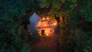 15 day Solo Building The Most Beautiful Survival Shelter in The Middle of Nowhere,  Bushcraft Skills