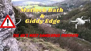 MATLOCK BATH and GIDDY EDGE hike explore via drone