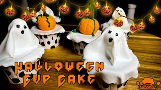 Halloween Cup Cake | Fondant Ghost Cup Cakes | Spooky Halloween Cup Cakes