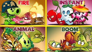 PvZ 2 Team Fire Animal Instant Boom Vs Team Zombies-That Team Plant Will Win?