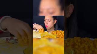 ASMR Eating Spicy Chole Masala, Kadi Pakoda Basmati Rice, Gulab Jamun | Huge feast Mukbang#shorts