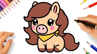 COMO DESENHAR UM CAVALINHO KAWAII FÁCIL🐎