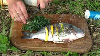 I'm cooking Sea Porgy - Delicious Recipe with Fish Smoked on Coal and Alder Wood