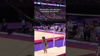 She is also 44 years old in this video😳 #gymnastics #unevenbars #exhibition