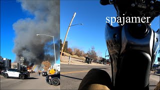 Supermoto adventures!! (building fire and wheelies)