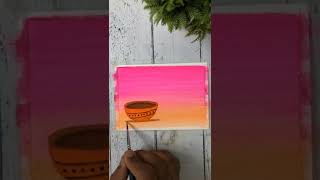 Easy Diwali Drawing with Poster Colours | Tutorial #shorts #youtubeshorts