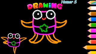 Learning to draw No.8. Draw 🎨 Cute monsters.