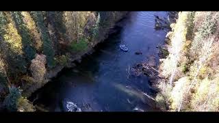 Floating the Chena River in Alaska - Drone View