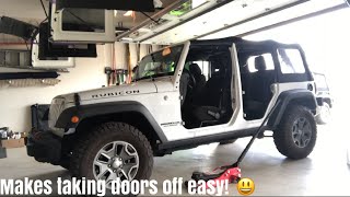 How To Easily Take Off Your Jeeps Doors! (installing new door pin bushings)