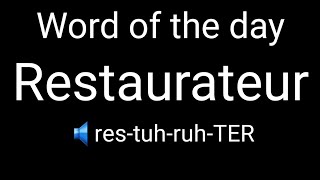 📖word of the day | Restaurateur | Meaning | Pronunciation | English | Hindi | Malayalam | Invisible