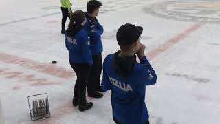 Jugend Eisstock EM 2024, Mannschaftsspiel Hinrunde U16, Italien : Österreich