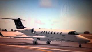 Fs2004 Bombardier Learjet 45 Hard landing and takeoff at seattle-tacoma airport (Learjet livery)