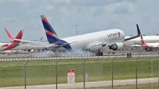 YEESH! 767 Porpoise at KMIA | Late Flare + Power Result in 767 Porpoise! |  Planespotting Miami Int'