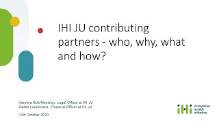 IHI contributing partners: who, why and how - 12 October 2023