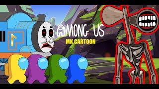 Siren Head, Thomas Train and Among Us Fight for Survival | Train Cartoon Animation