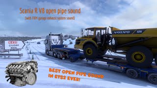 Scania V8 DC16 Open pipe soundtest. (Beste open pipe sound ever!) ETS2 1.46