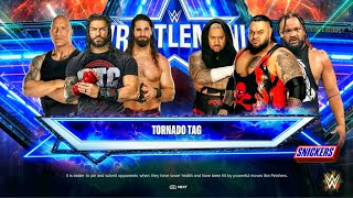 Roman Reigns,The Rock & Seth Rollins Vs Bronson Reed,Solo Sikoa & Jacob Fatu -Tag Team Match|WWE2k24