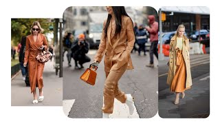 Street style trends/street style/street fashion/fashion week with brown leather outfit #fashionnova